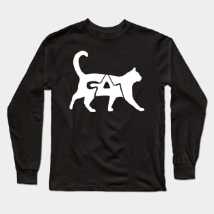 Abstract Cat Typography Long Sleeve T-Shirt